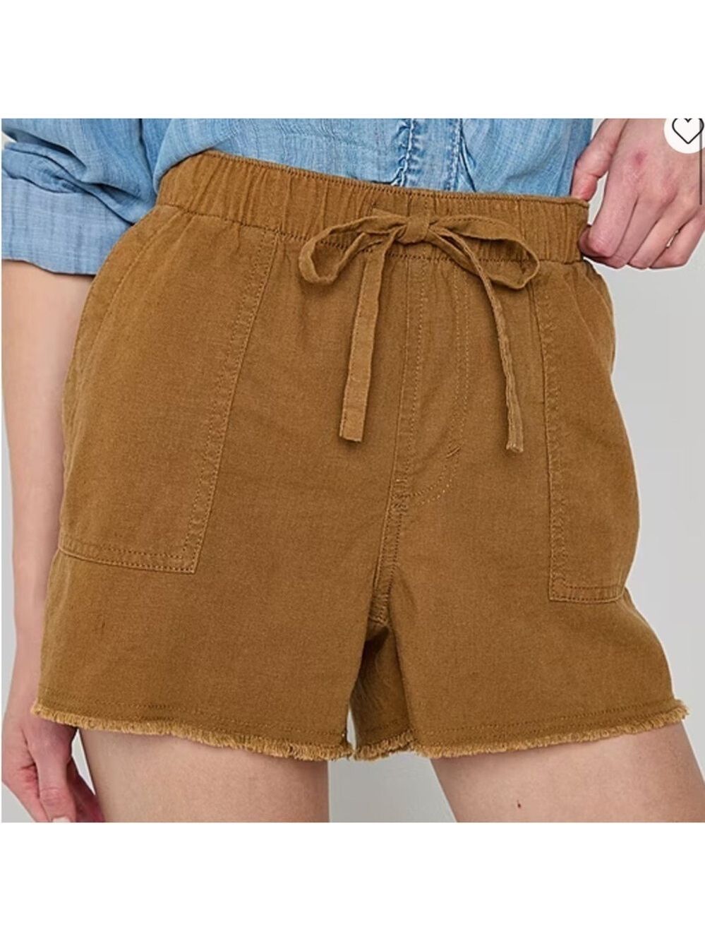 a.n.a. A New Approach brown pull on drawstring waist shorts Woman’s XL - Picture 3 of 11
